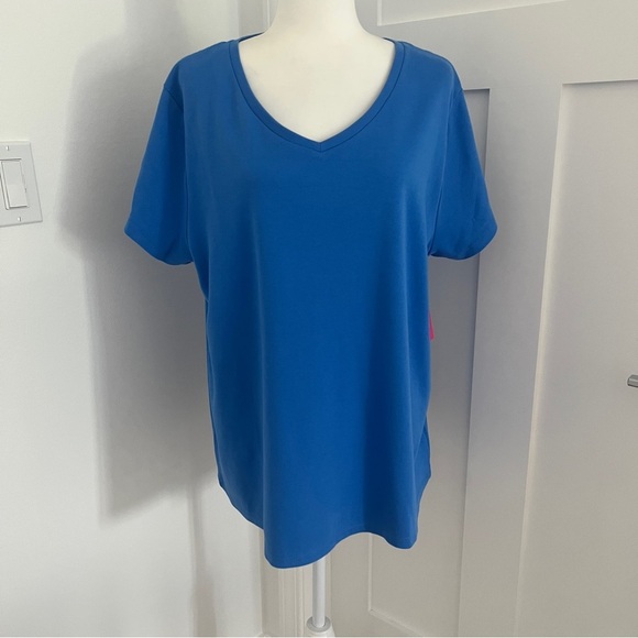 Isaac Mizrahi Live! Classic Essential Blue V-Neck Women's Top Sz XL *Q29 - Picture 1 of 4